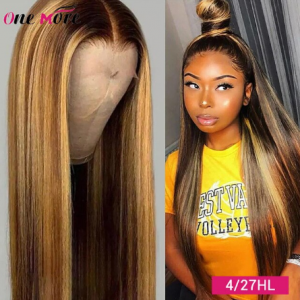 Ombre Highlight Wig 13X4 Brown Honey Blonde Lace Front Human Hair Wigs 180% Density 13X6 Brazilian Straight Hair Wig For Women discountshub