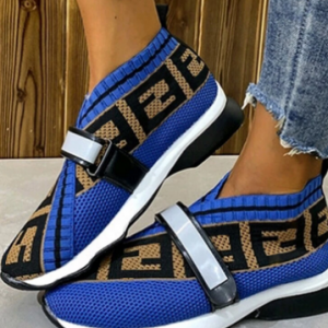Plus Size Women Round Toe Breathable Mesh Hook Loop Sneakers discountshub