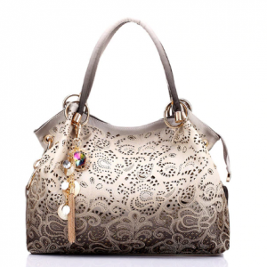 REALER women handbags hollow out ombre floral print shoulder crossbody bags ladies pu leather totes fashion messenger bag female discountshub