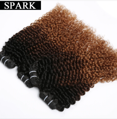 Spark 1/3/4 Bundles Afro Kinky Curly Human Hair Extensions Ombre Brazilian 100% Human Hair Weave Bundles Blonde Brown Black Remy discountshub