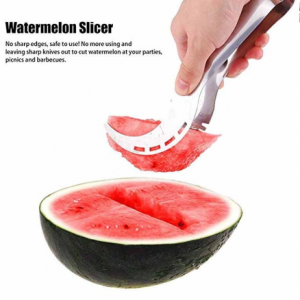 Stainless Steel Watermelon Slicer Fruit Knife Cutter And Ice Cream Ballers Melon Scoop Double Size Spoon Set discountshub