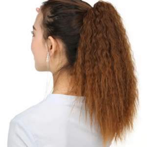 Synthetic Hair Extension Girl Corn Wavy Fluffy Ponytail Wigs Corn Rolls Clip Ponytail Hair Hairpiece discountshub