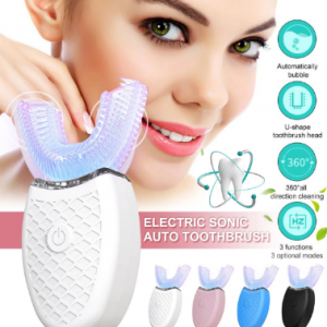 Ultrasonic Fully Automatic 360° U-Shaped Electric Toothbrush LED Light Clean Teeth Whiten Oral Cleaning discountshub