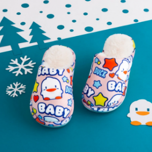 Unisex Kids Cute Little Penguin Non Slip Soft Sole Indoor Home Plush Slippers discountshub