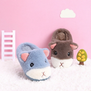 Unisex Kids Non Slip Cartoon Little Squirrel Home Warm Cotton Slippers discountshub