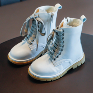 Unisex Kids Solid Color Classic Stylish Soft Sole Non Slip Lace-up Zipper Short Boots discountshub