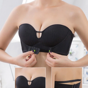 Wireless Front Closure Solid Color Seamless Beauty Comfort Bandeau Strapless Bras discountshub