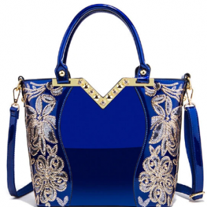 Women Patent Leather Handbag Large Capacity Sequin Casual Crossbody Bag discountshub