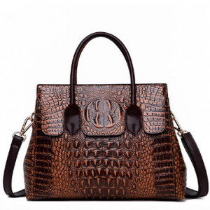 Women Retro Crocodile Pattern Handbag PU Leather Crossbody Bag discountshub