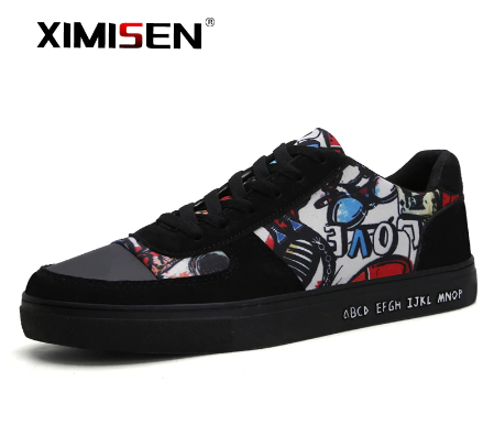 XIMISEN sell well Men Casual Canvas Shoes Fashion Print Sneakers Summer Trainers Leisure Shoes Men's Flats Slip Shoes discountshub