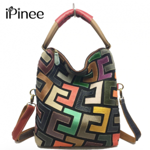 iPinee women genuine leather handbags luxury women bags designer top-handle bags messenger bag female discountshub