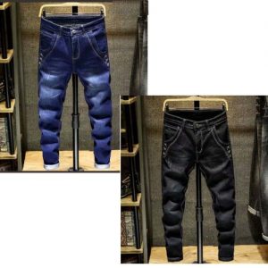 2-in-1 Men's Casual Denim Trousers-Multicolour discountshub