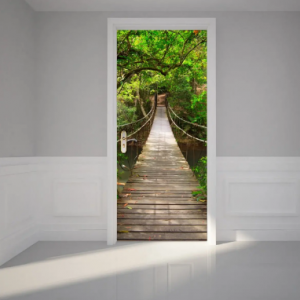 77x200cm DIY Mural Wood Bridge Waterproof Decal 3D Bedroom Home Decor Poster discountshub