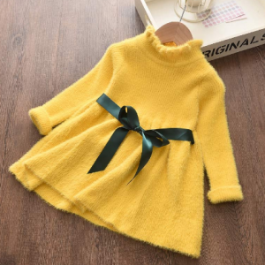 Bear Leader Girls Solid Dress 2020 New Fashion Girls Princess Costumes Girl Sweet Party Outfits Ribbons Sashes Suits 2 6 Years discountshub