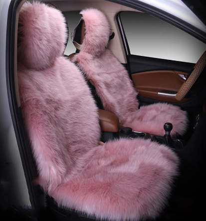 Car Seat Cover Winter Plush Fur Car Seat Protector Auto seat covers Car Seat Covers Fits Most Car, Truck, SUV, or Van (Pink) discountshub