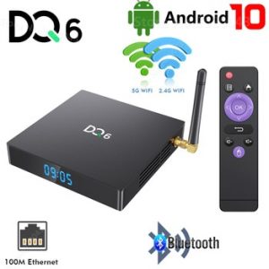 DQ6 Android 10.0 TV Box 4GB RAM 32GB 64GB ROM 2.4G 5G MIMO WiFi Media Player RK3318 4K HD Bluetooth Smart Set Top Box 2GB 16GB discountshub