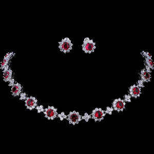 Emmaya Luxury Cubic Zircon Crystal Bridal Jewelry Sets Necklace Earrings Sets for Women Wedding Party Jewelry discountshub