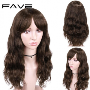 FAVE100% Brazilian Remy Human Hair Wig Natural Wave Wigs with Bangs парики женские #1B/99J/#4 Color For Black Women Fast Ship discountshub