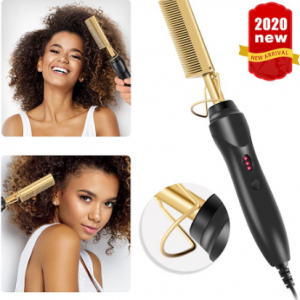 Hair Straightener Hot Heating Comb Smooth Iron Straightening Brush Corrugation Curling Iron Hair Curler Comb Multi-Function Use discountshub