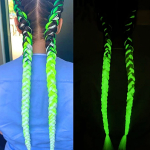 Halloween Colored Dirty Braids Luminous High Temperature Fiber Full Hand-Wovenbig Braid Women Hair Extensions discountshub