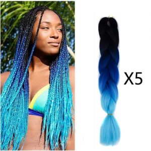 Jumbo Braiding Hair 100g/PC 24"(60cm) Long Kanekalon Synthetic Braids (5 PCS) discountshub