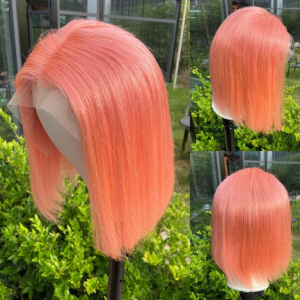 LOVINESS U Part Short Bob Fashion Cheap Wig Human Hair Closure Blonde Black Color Ombre Remy Straight Pre Plucked Hair For Women discountshub