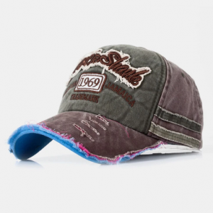 Men Washed Cotton Embroidery Baseball Cap Outdoor Sunshade Adjustable Hats discountshub