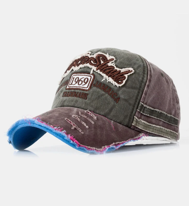 Men Washed Cotton Embroidery Baseball Cap Outdoor Sunshade Adjustable Hats discountshub