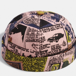 Men & Women Patchwork Cartoon Pattern Brimless Landlord Cap Skull Cap discountshub