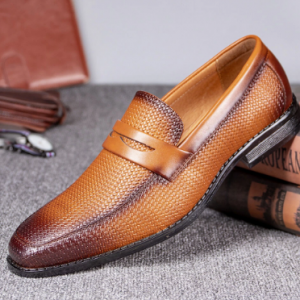Menico Men Woven Microfiber Leather Non Slip Formal Business Dress Shoes discountshub