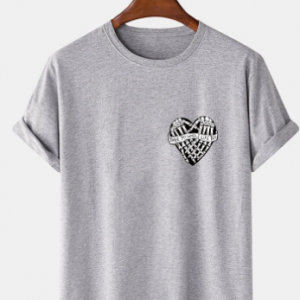 Mens 100% Cotton Halloween Skeleton Hand Print O-Neck Short Sleeve T-Shirts discountshub