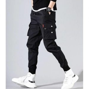Men's Straight Jeans Wide Leg Pants -Black discountshub