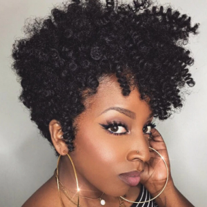 Natural Black Short Curly Wigs Afro Black Women Fluffy Caterpillar High Temperature Fiber Hair discountshub