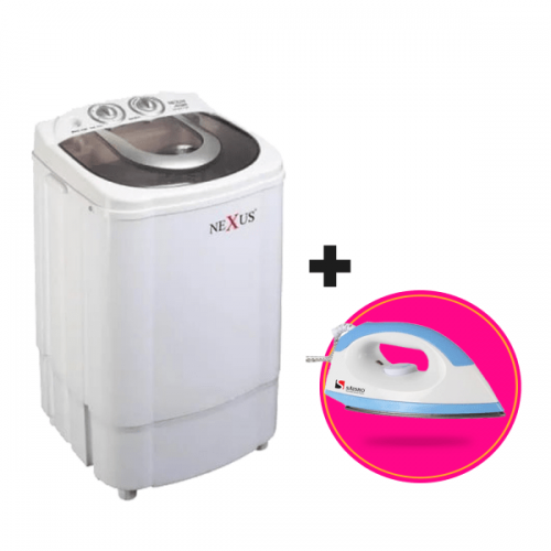 Nexus Single Tub Washing Machine 4.5kg Nx-wm-4.5st + Saisho Dry Iron discountshub