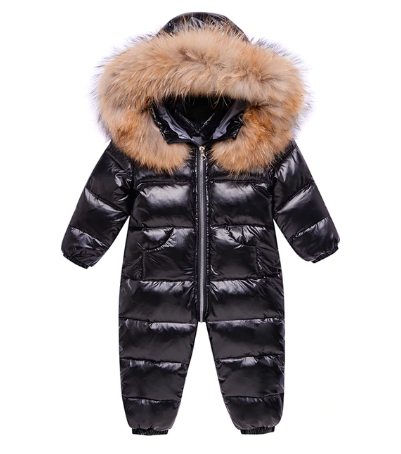 OLEKID -30 Degree Russian Winter Baby Snowsuit Real Fur Waterproof Baby Boys Winter Rompers Newborn Jumpsuit Toddler Snow Suit discountshub