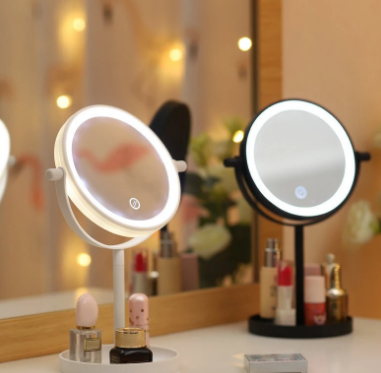 Portable 360° Rotaty 14 LED Light Makeup Mirrors Non-slip Touch Screen Vanity Table Lamp discountshub