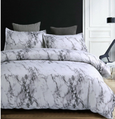 Simple Elegant Style Stone Stripe Pattern Bedding Set Soft Quilt Cover Bedroom Home Bedding Sets discountshub