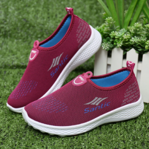 Women Heart Pattern Decoration Mesh Non Slip Comfy Sneakers discountshub