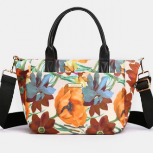 Women Large Capacity Nylon Flowers Printed Handbag Crossbody Bag discountshub