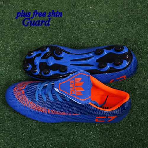 【Ready Stock】 FG Soccer Shoes Football Boots Comfortable Breathable Boot Blue discountshub