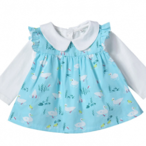 2Pcs Girls Cartoon Print Long Sleeve T-Shirt + Vest Clothing Set For 0-24M discountshub