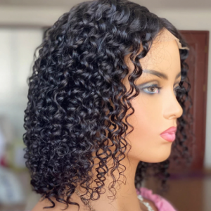 4x4 lace Closure Wig Brazilian Curly Human Hair Wigs 130% Density Short Bob Wig Lace Front Human Hair Wigs 10-12inch Yepei Hair discountshub