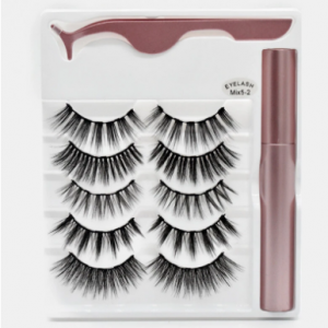 5 Pairs Magnetic False Eyelashes Magnetic Liquid Eyeliner Set Magnets Natural Eyelashes Extension Lasting Magnetic Makeup discountshub