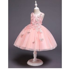 AWW 3d Floral Princess Dress- Pink discountshub