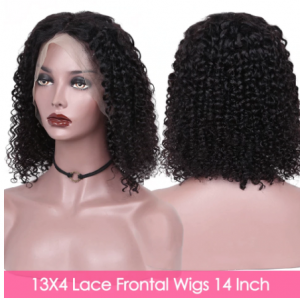 Aircabin 16 Inch Kinky Curly 13x4 Lace Front Bob Wigs Glueless Brazilian Remy Human Hair 4x4 Lace Closure Wigs For Black Women discountshub