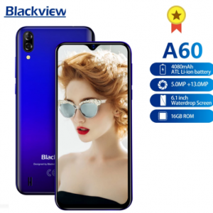 Blackview A60 Smartphone 4080mAh battery 6.1 inch dual Camera 1GB RAM 16GB ROM 3G Mobile Phone 13MP+5MP camera discountshub