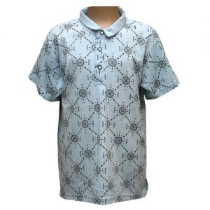 Boys Short Sleeve, Collar Neck Top - Blue And Black discountshub