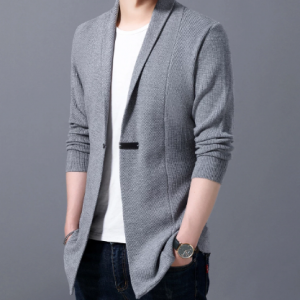 Cardigan Mens Sweaters Spring Autumn Men Casual Cardigan Jacket Man Solid Color Long Sweater Windbreaker Single Button Coats discountshub