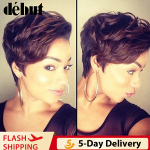 Debut Human Hair Wigs Ombre Brazilian Lace Front Short Bob Wigs Cheap Remy Short Pixie Cut Human Hair Wigs For Women Black Wigs discountshub