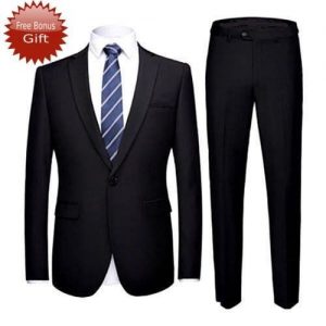 Exceutive Men's Suit Black Fitted-WITH BONUS GIFT discountshub